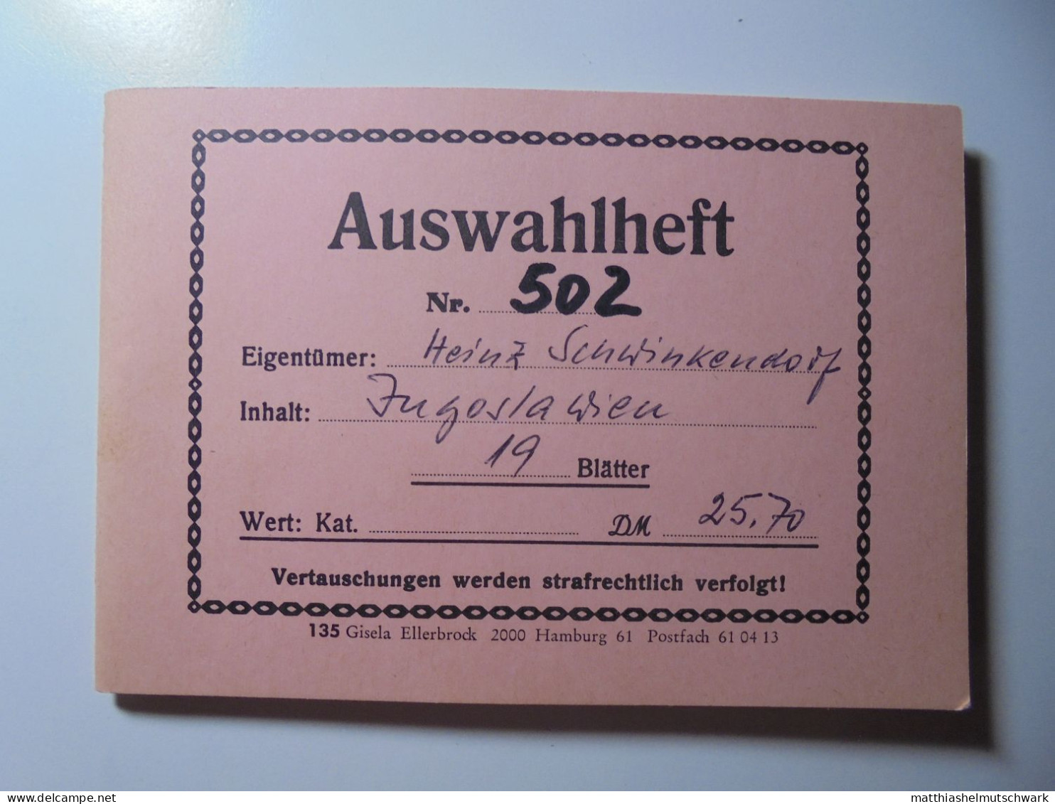 Auswahlheft Nr. 502 19 Blätter 126 Briefmarken Xx Jugoslawien 1964-1988/Mi Nr. 1088-2272 Einschließlich - Collections, Lots & Series