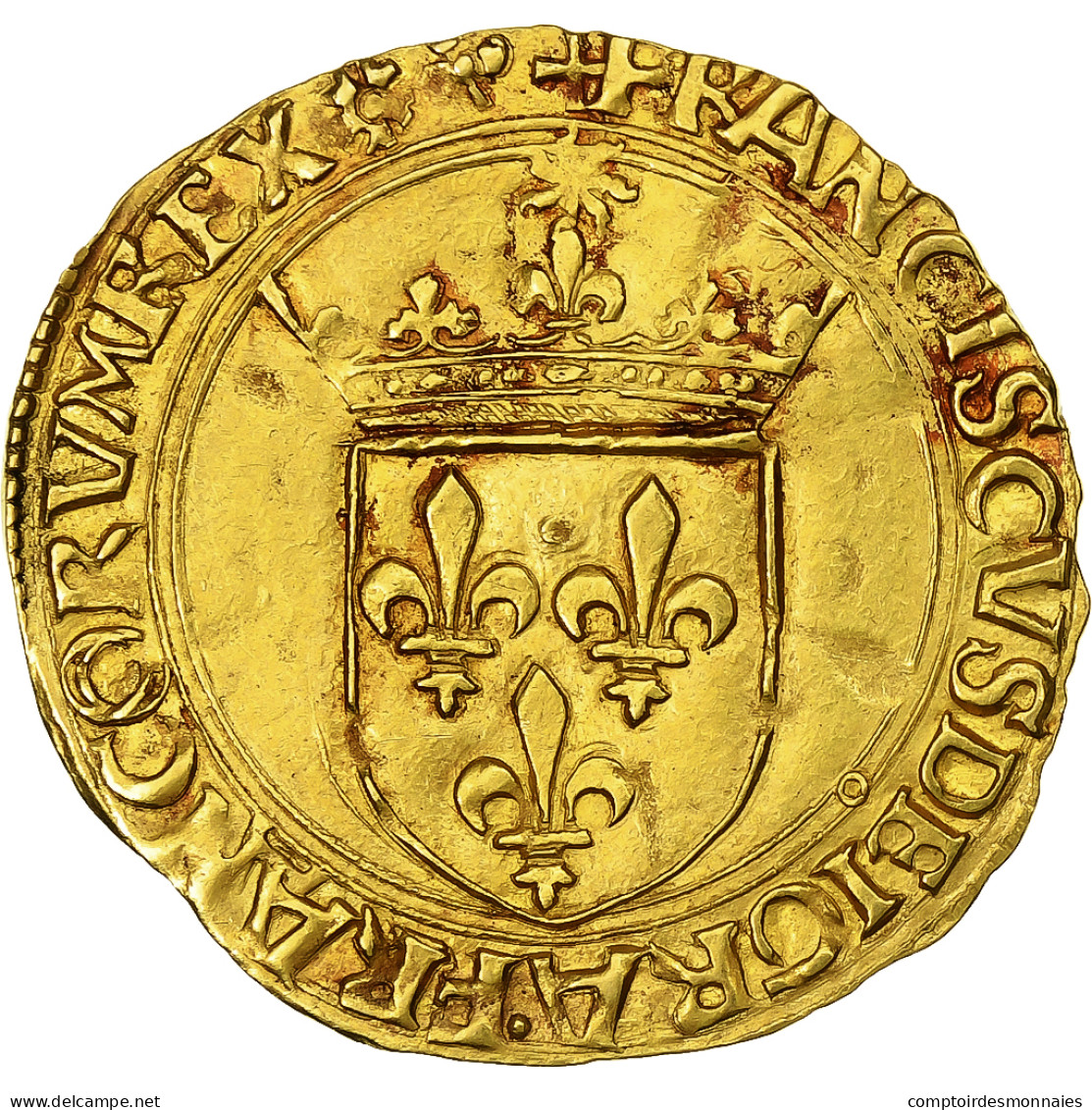 France, François Ier, Écu D'or Au Soleil, Après 1519, Lyon, Or, TTB+ - 1515-1547 François 1er