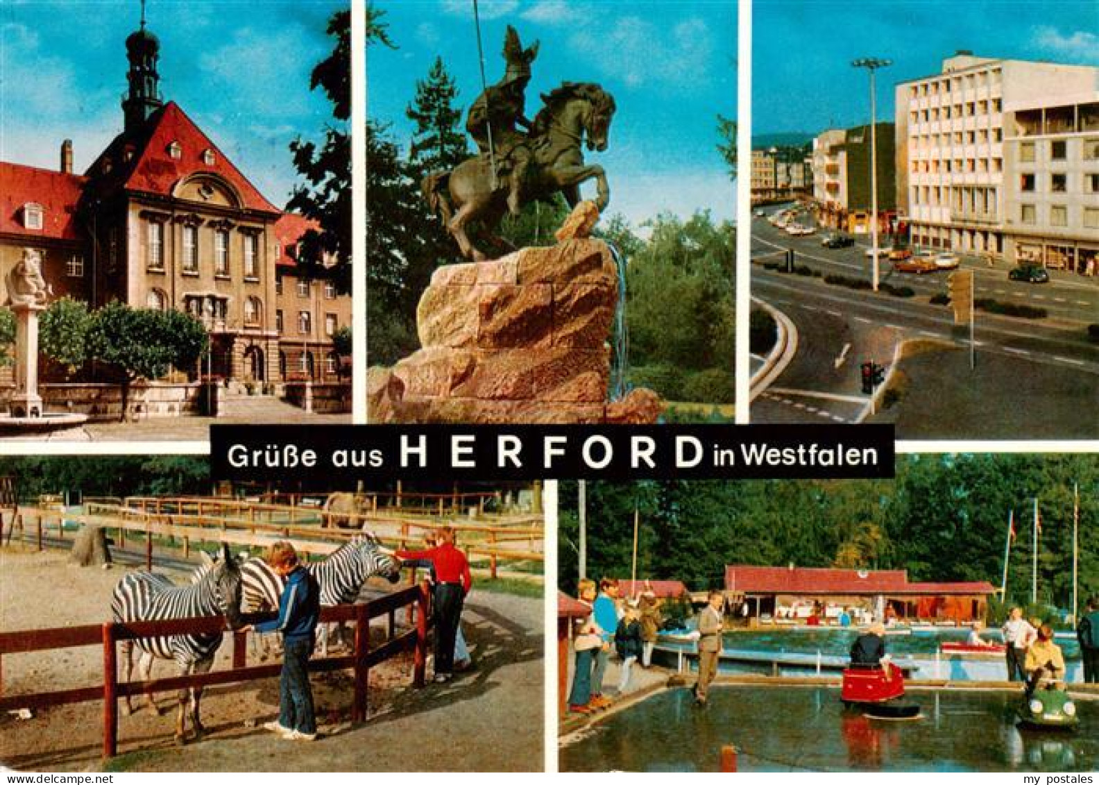 73934305 Herford Rathaus Wittekind-Denkmal Berliner Strasse Tierpark Mit Kinders - Herford