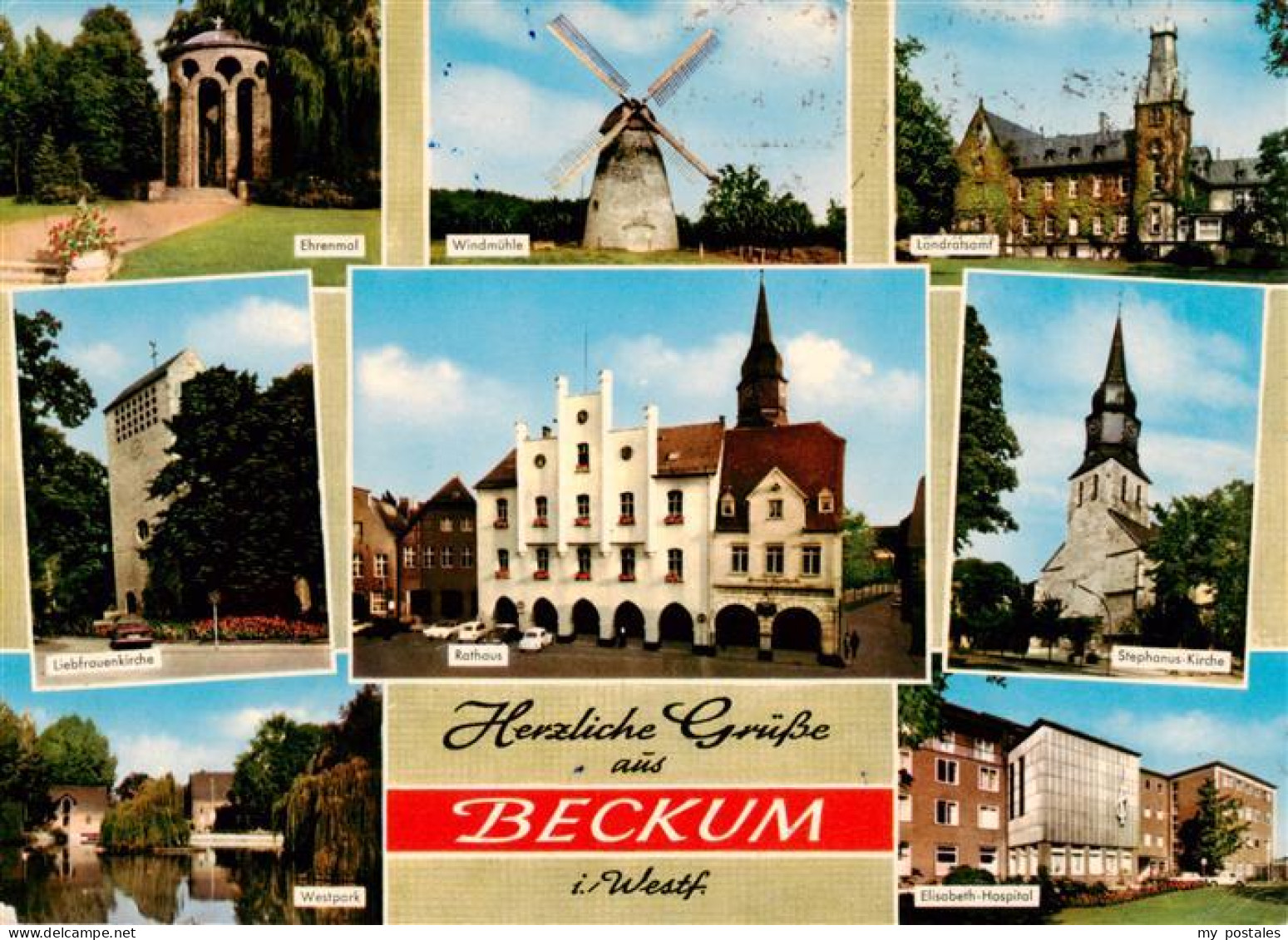 73934260 Beckum__Westfalen Ehrenmal Windmuehle Landratsamt Liebfrauenkirche Rath - Beckum