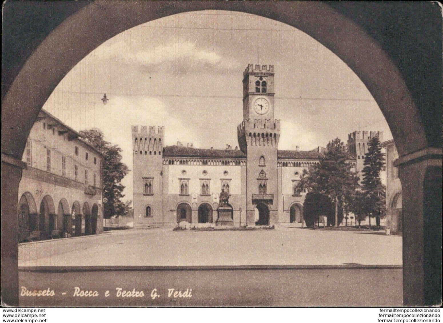 Am173 Cartolina Busseto Rocca E Teatro G.verdi Provincia Di Parma - Parma