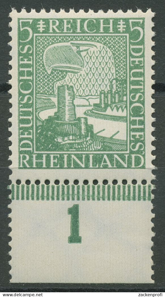 Dt. Reich 1925 Rheinland 1000 J. Deutsch Platten-Unterrand 372 P UR Postfrisch - Unused Stamps