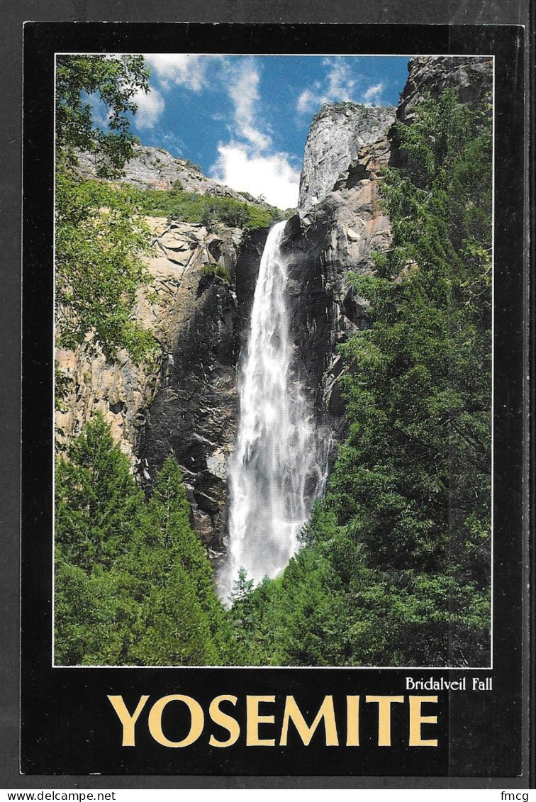 California, Yosemite, Bridalvail Falls, Unused, 1991 Date On Back. - Yosemite