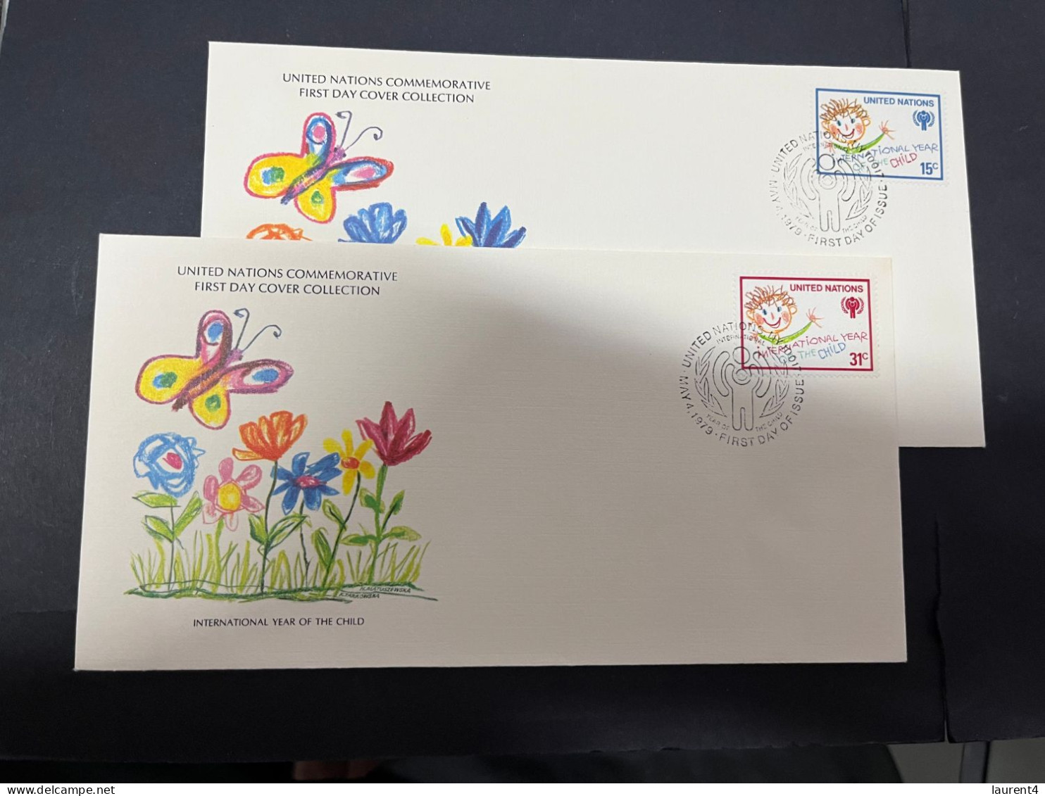 24-4-2024 (2 Z 54) United Nations (USA) X 2 FDC - Year Of Child - FDC