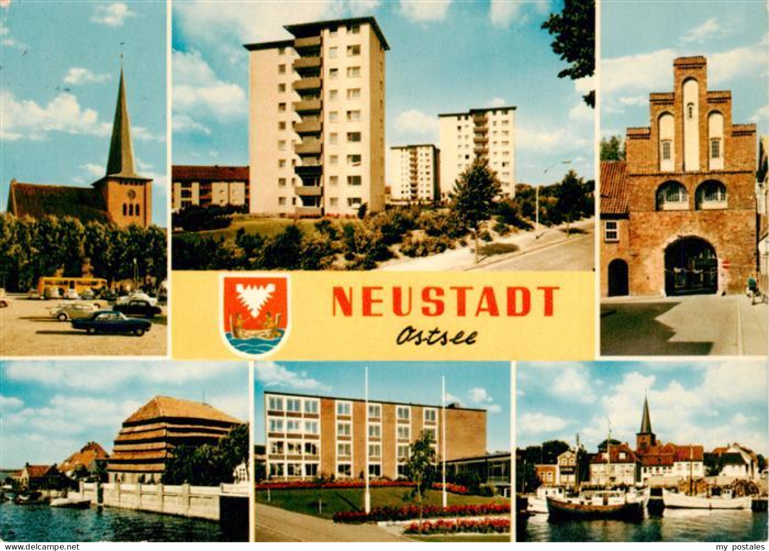 73933751 Neustadt_Holstein Teilansichten Kirche Hochhaeuser Stadttor Hafen - Neustadt (Holstein)