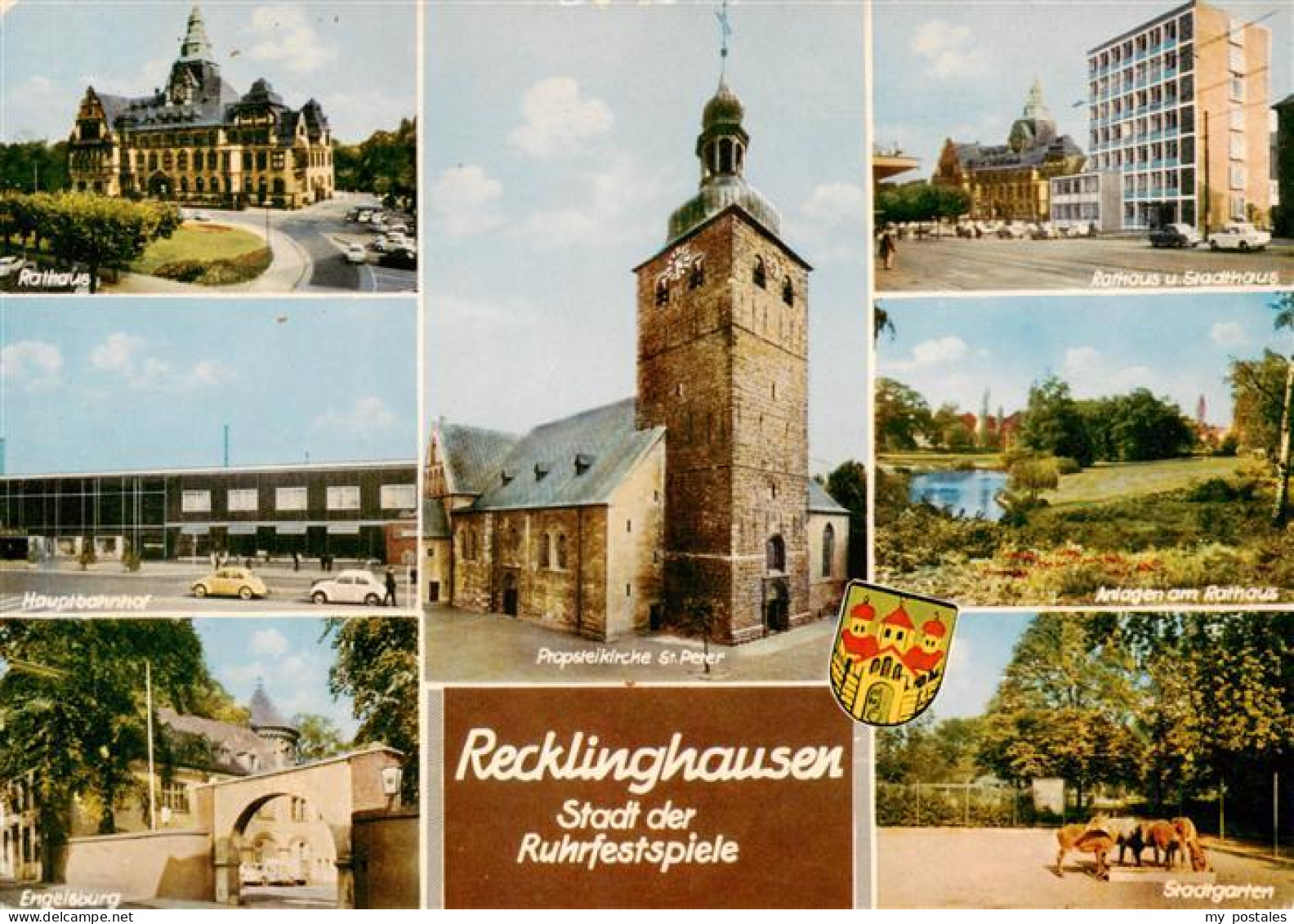 73933163 Recklinghausen__Westfalen Rathaus Hauptbahnhof Engelsburg Propsteikirch - Recklinghausen