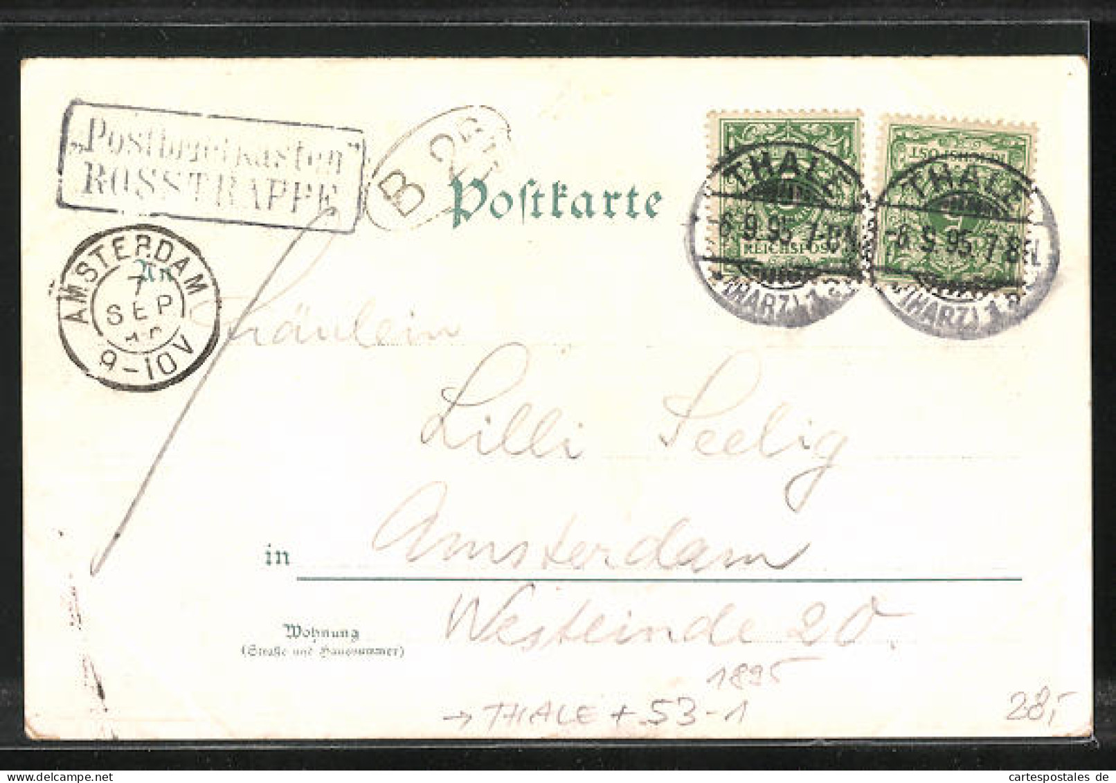 Vorläufer-Lithographie Thale, 1895, Hotel Zur Rosstrappe, Winzenburg  - Thale