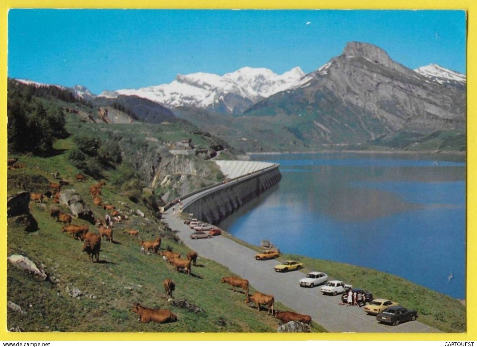 ARECHES-BEAUFORT BARRAGE DU ROSELEND La Digue Et Le Parking Automobile  - Vache - - Beaufort