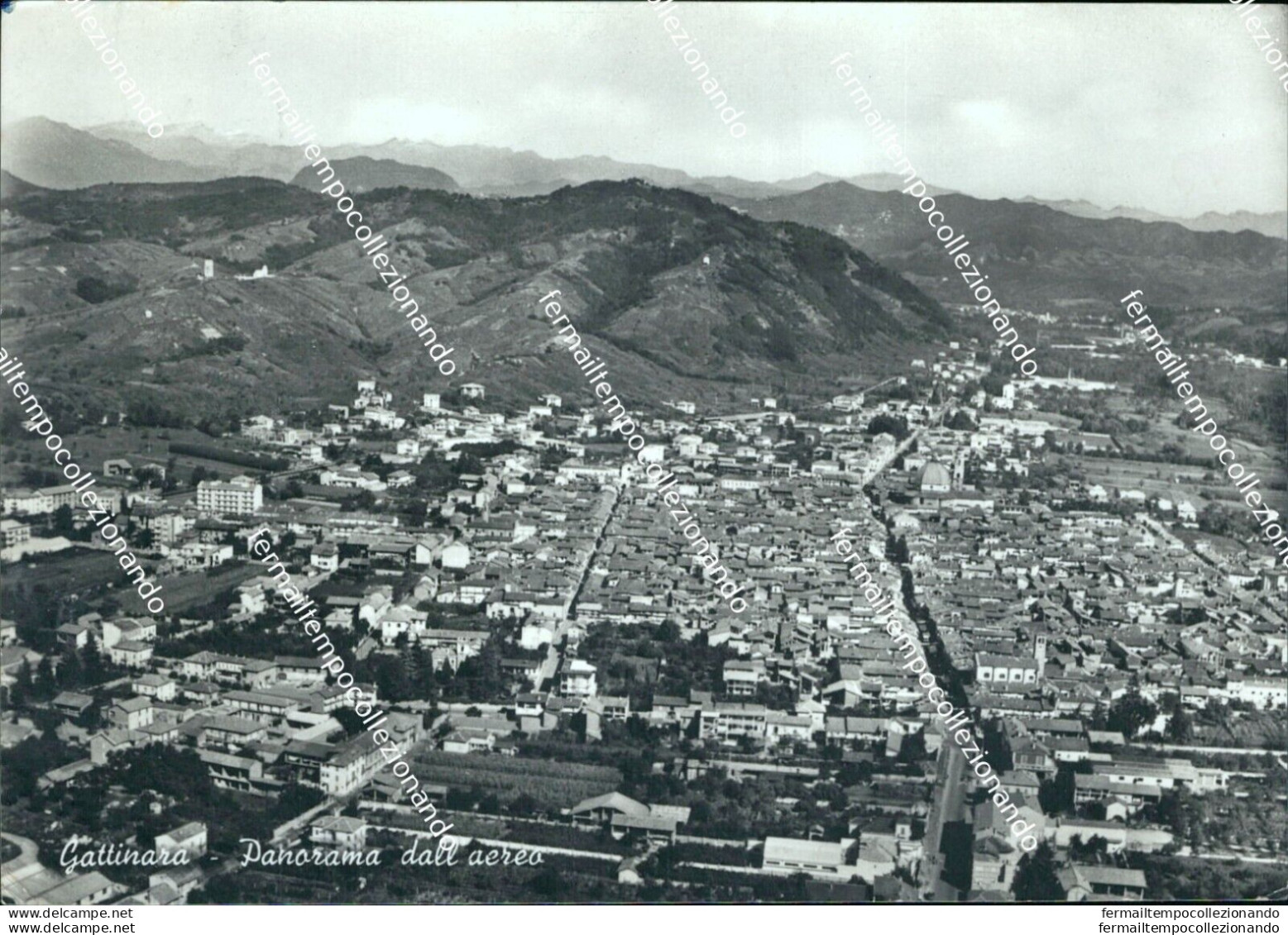 Bn102 Cartolina Gattinara Panorama Dall'aereo Provincia Di Vercelli - Vercelli