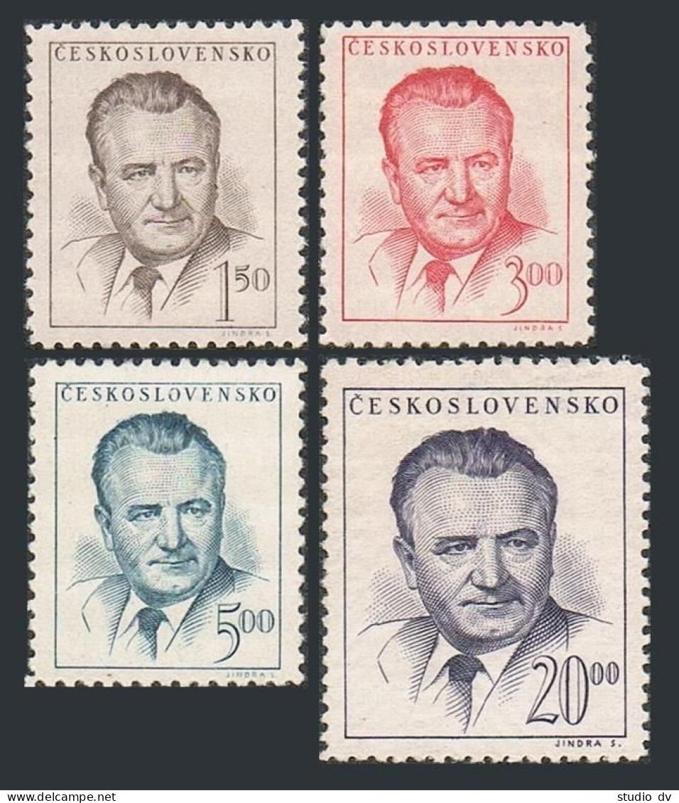 Czechoslovakia 363-366, MNH. Michel 552-555. President Klement Gottwald, 1948. - Unused Stamps