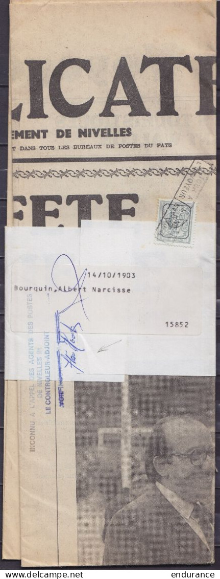 Journal "Le Publicateur" De Nivelles Daté Août 183 Affr. PREO 1f50 Pour E/V - [RETOUR A L'ENVOYEUR/…] & Griffe "INCONNU  - Typo Precancels 1967-85 (New Numerals)