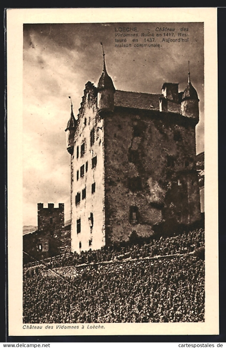 AK Loèche, Chateau Des Vidomnes, Ruine En 1417  - Loèche