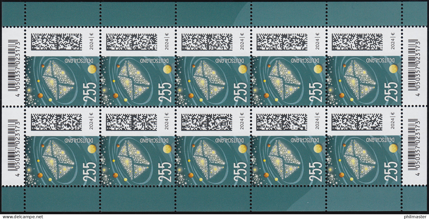 3806 Welt Der Briefe Briefgalaxie 255 Pf. - 10er-Bogen ** / MNH - 2001-2010