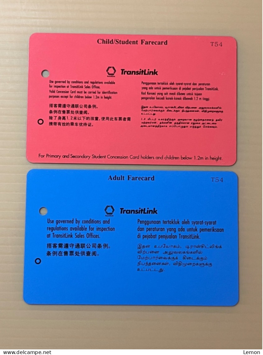 Singapore SMRT TransitLink Metro Train Subway Ticket Card, Commemorating Giro Farecard, Set Of 2 Used Cards - Singapur