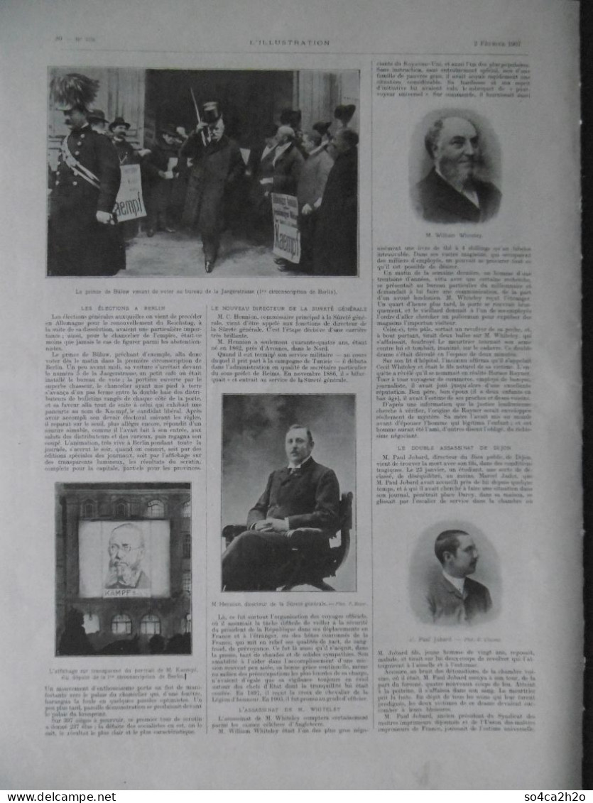 L'ILLUSTRATION N°3336 2/02/1907 Le Procès Crocker-Doyen, Transmission Téléphotographique Sur Le Circuit Paris-Lyon-Nice - L'Illustration