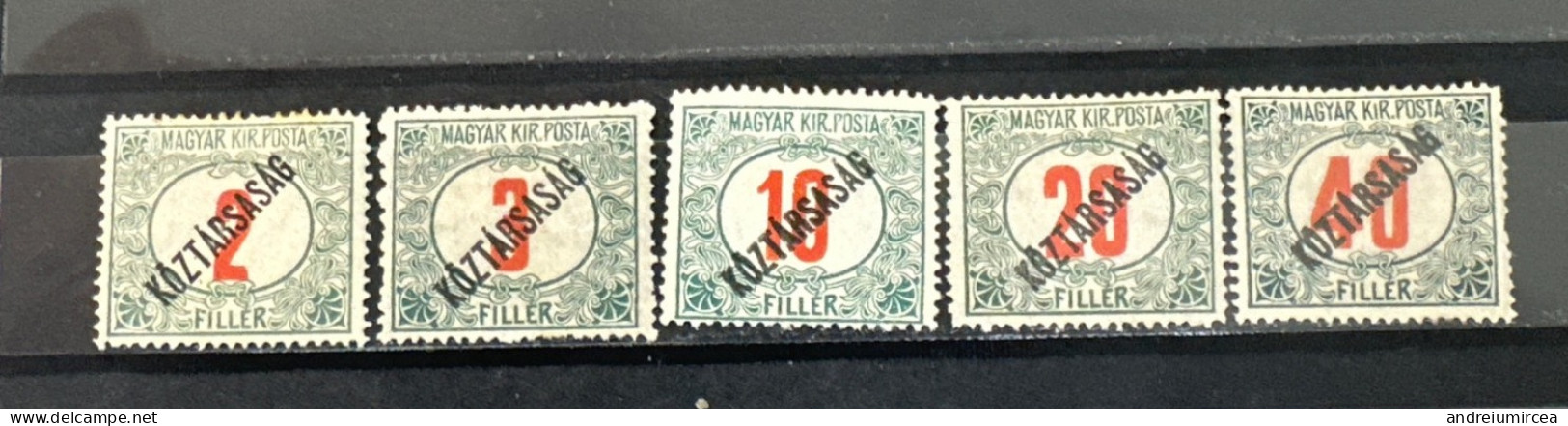 Lot 5 Stamps  MH Porto “Koztarsasag “ - Autres & Non Classés