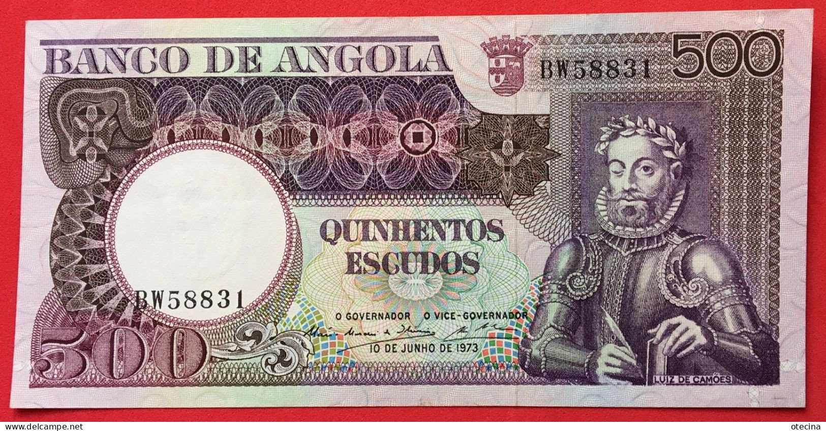 ANGOLA 500 Escudos 10 Juin 1973  P107  (Luis De Camões) XF++ - Angola