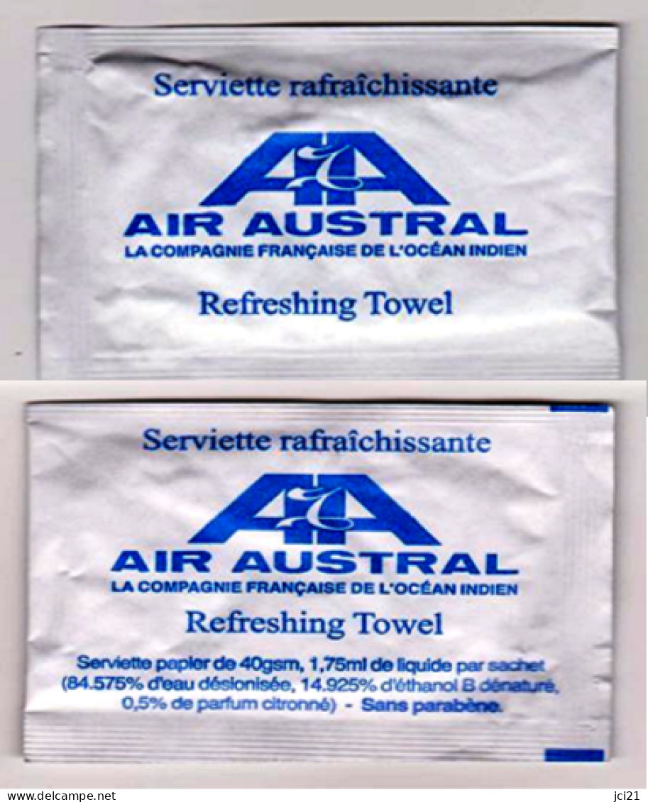 Sachet "Serviette Rafraîchissante AIR AUSTRAL" (scann Recto Verso)_Di025 - Sonstige & Ohne Zuordnung