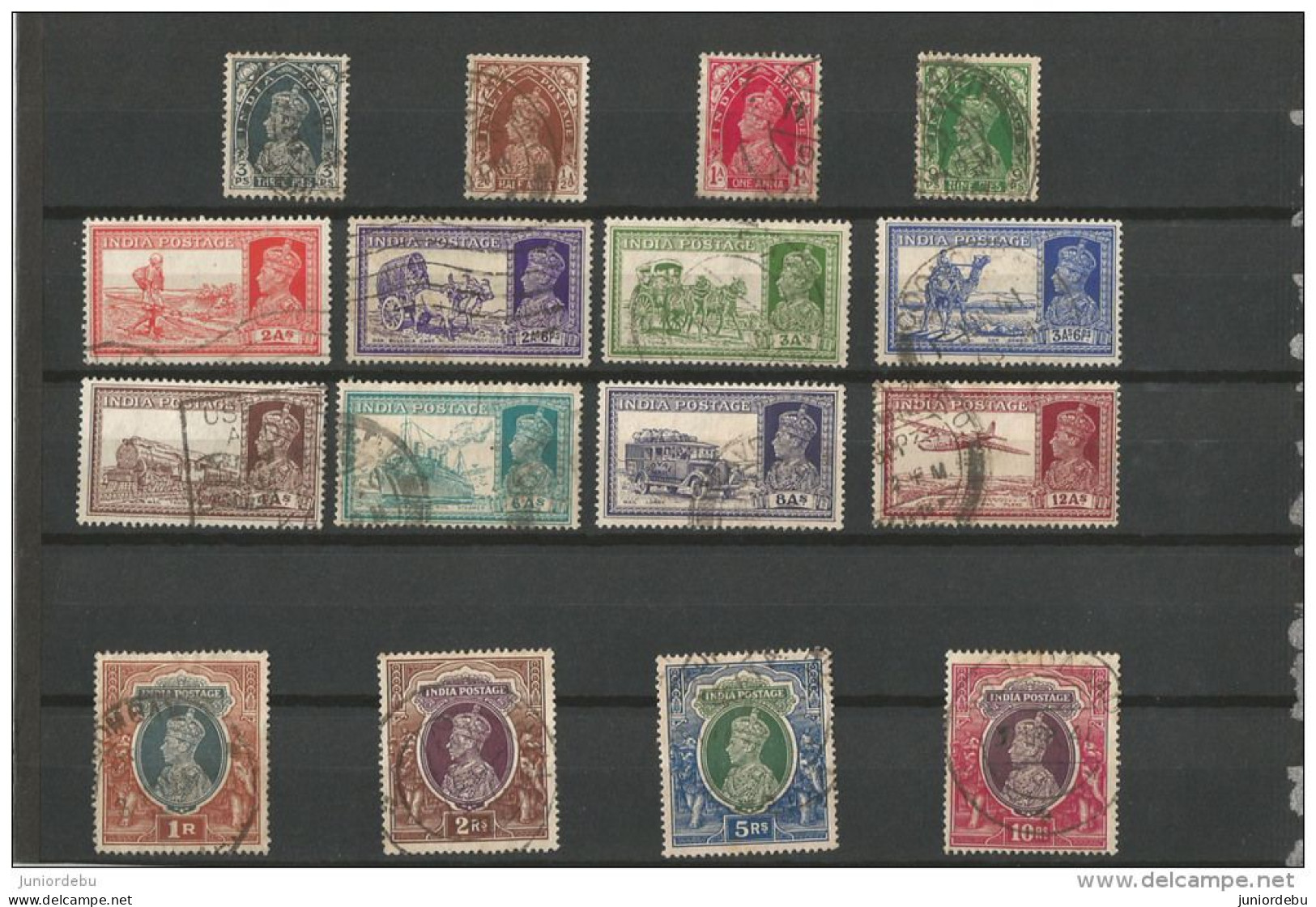 India  - 1937-1940 - King George VI Series  - Upto 10r.  ( 16 V ) - Nice Copies -( Condition As Per Scan ) OL 26/06/2013 - 1936-47 Roi Georges VI