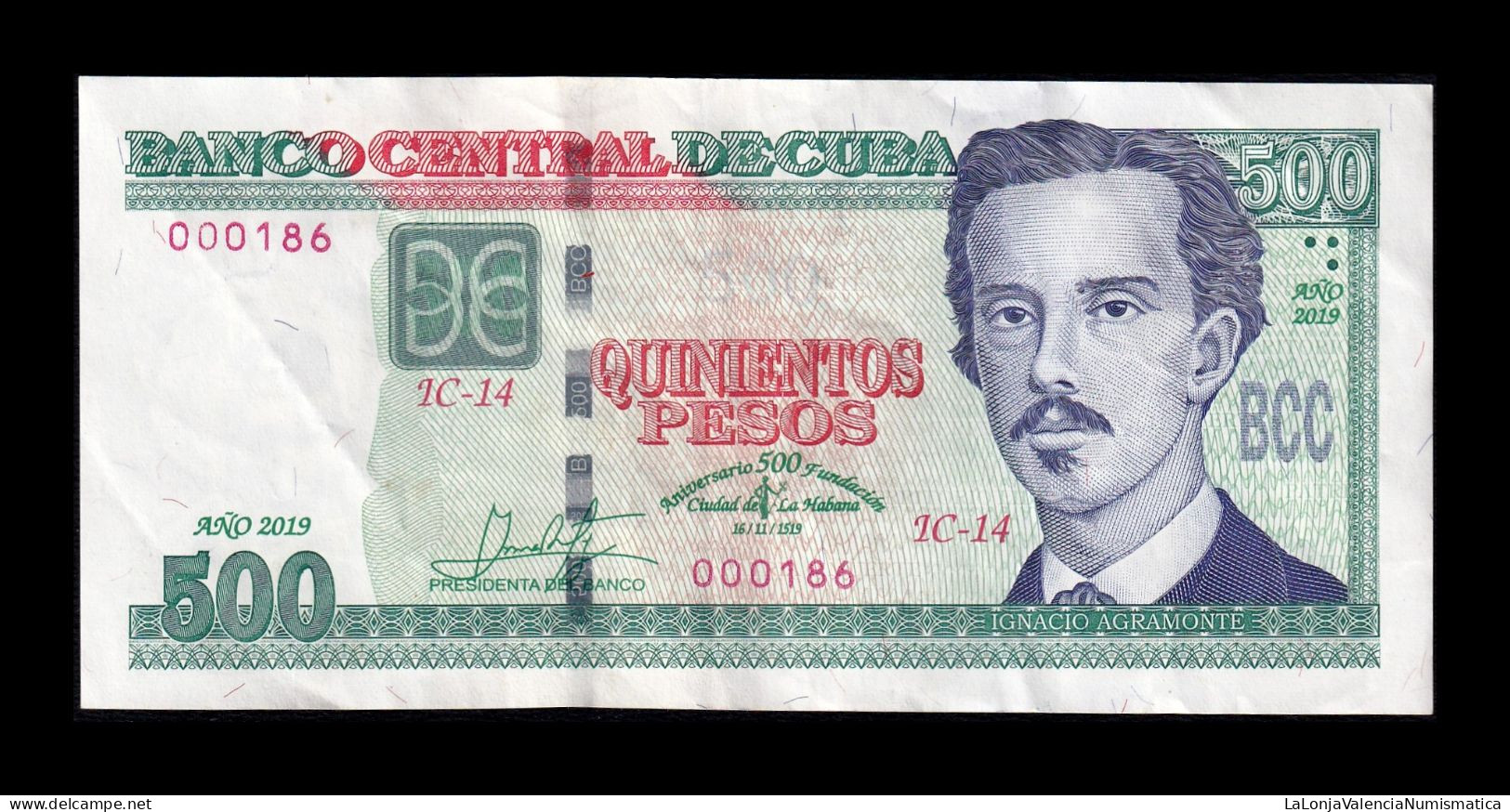Cuba 500 Pesos Ignacio Agramonte Conmemorativo 2019 Pick 133 Mbc/+ Vf/+ - Cuba