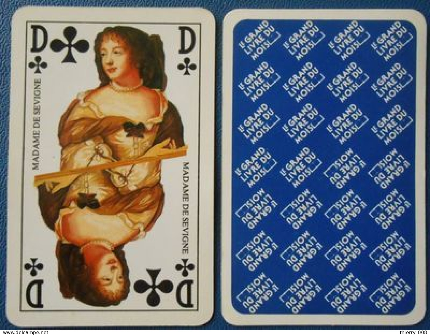 Carte à Jouer  Dame De Trèfle  Madame De Sévigné  Ed Le Grand Livre Du Mois - Playing Cards (classic)