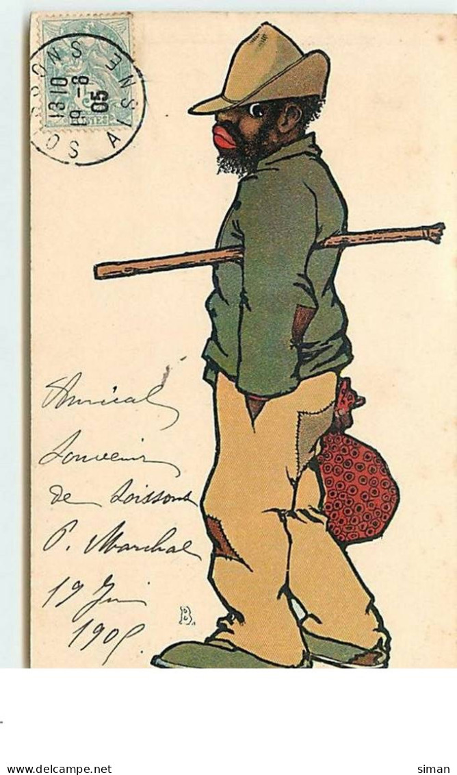 N°13696 - Carte Fantaisie - Black America - Homme Et Baluchon - Negro Americana