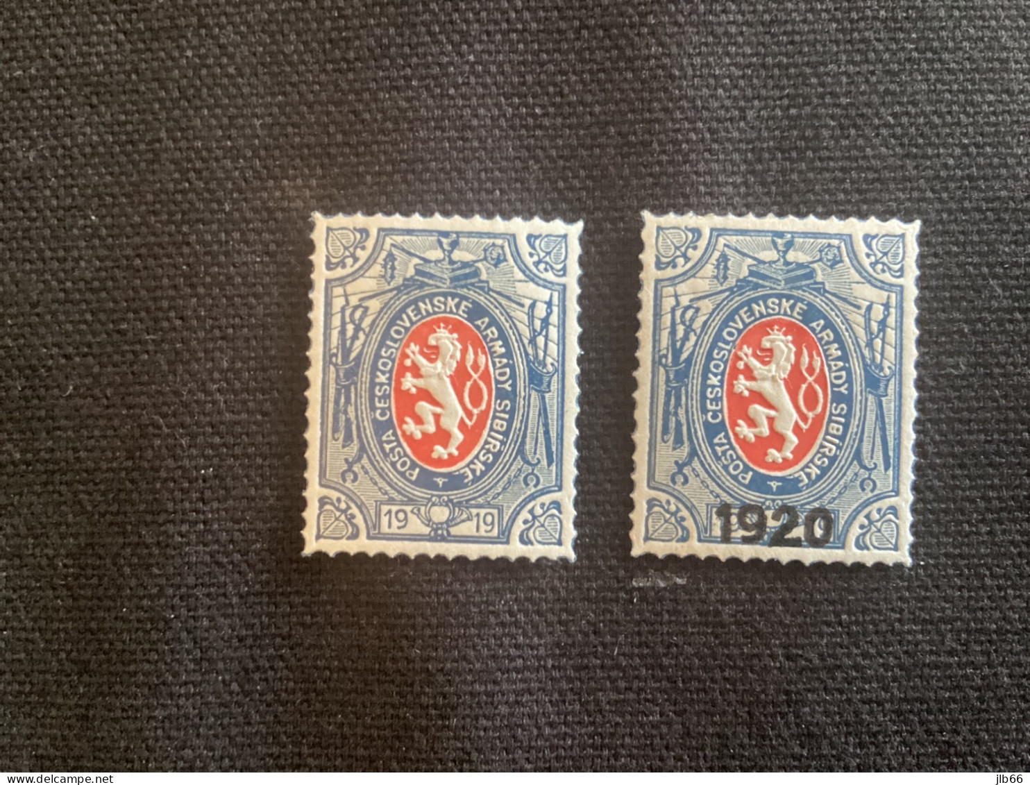 1919 2 Timbres * Yvert 4-5 Pofis PP5-PP6 Sans Et Avec Surcharge 1920 Bleu Et Rouge Neuf Avec Charnière - Siberian Legion