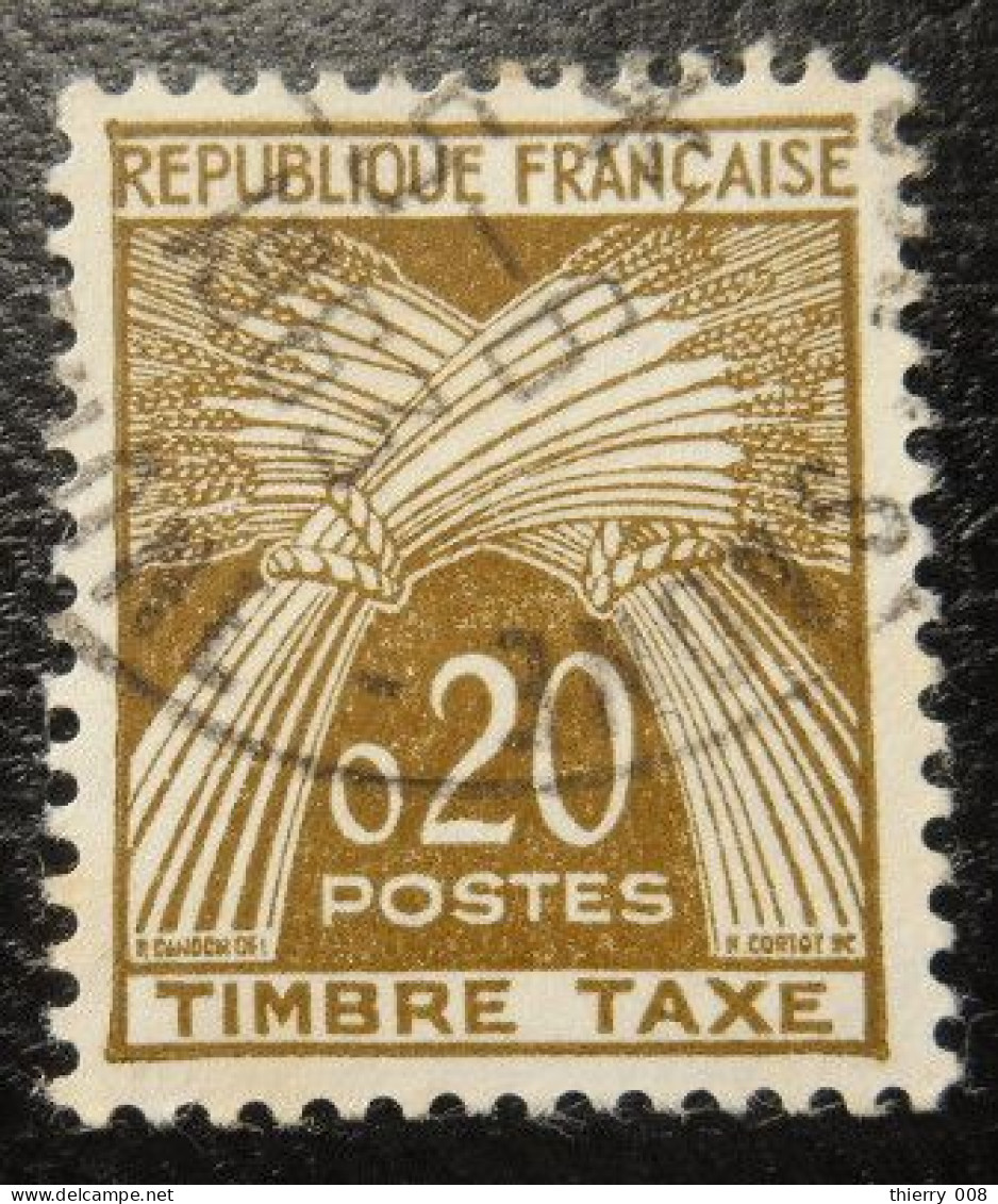 France Timbre  Taxe  92  Type Gerbes  20c Brun - 1960-.... Gebraucht