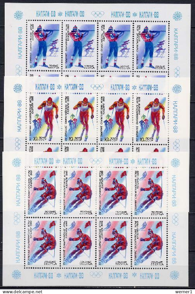 USSR Russia 1988 Olympic Games Calgary Set Of 5 Sheetlets MNH -scarce- - Hiver 1988: Calgary