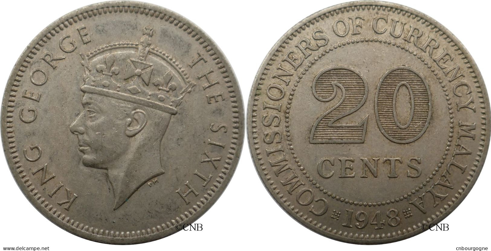 Malaya - Colonie Britannique - George VI - 20 Cents 1948 - TTB+/AU50 - Mon6452 - Colonies