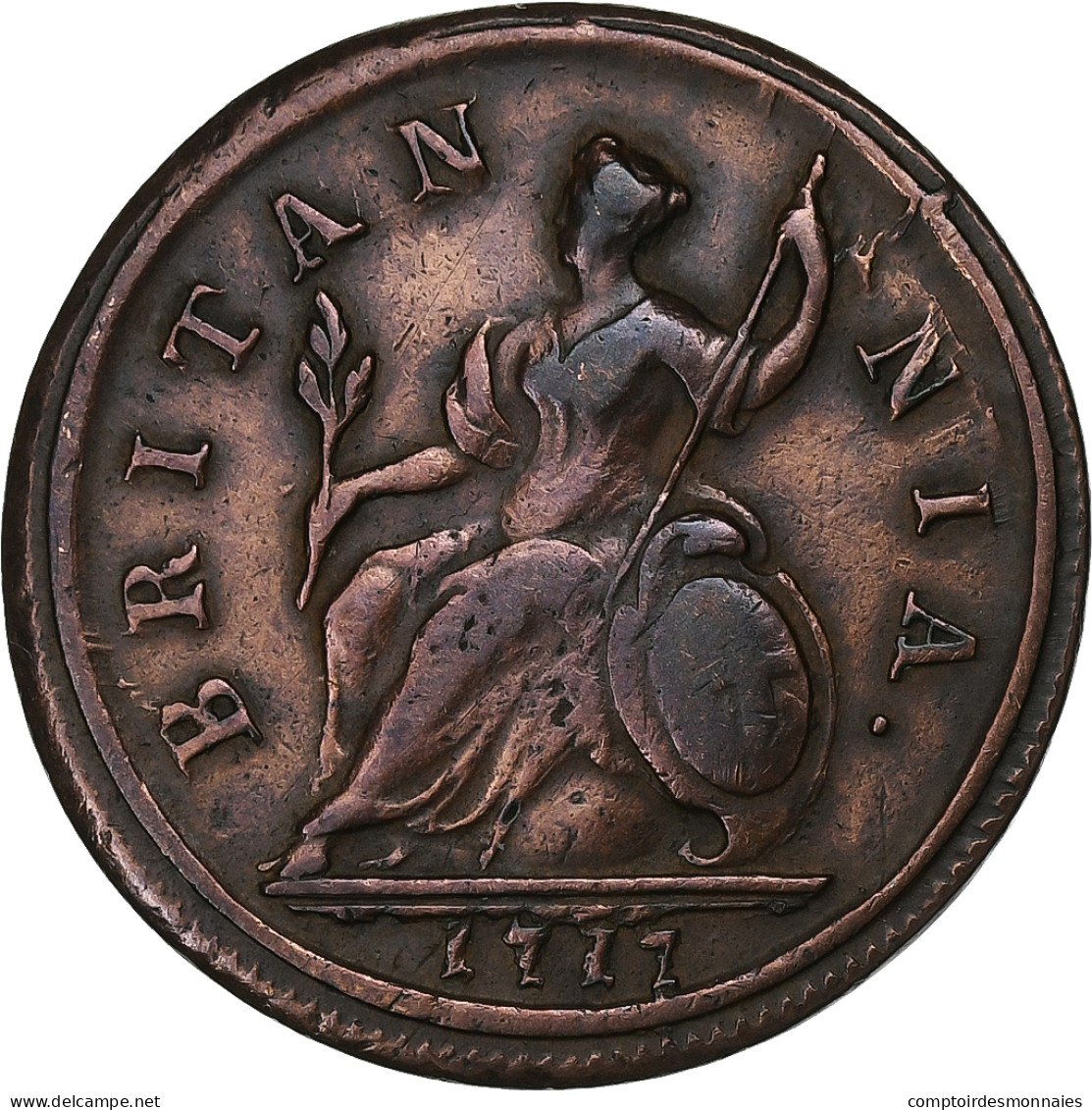 Grande-Bretagne, George I, 1/2 Penny, 1717, Cuivre, TB+, KM:549 - B. 1/2 Penny