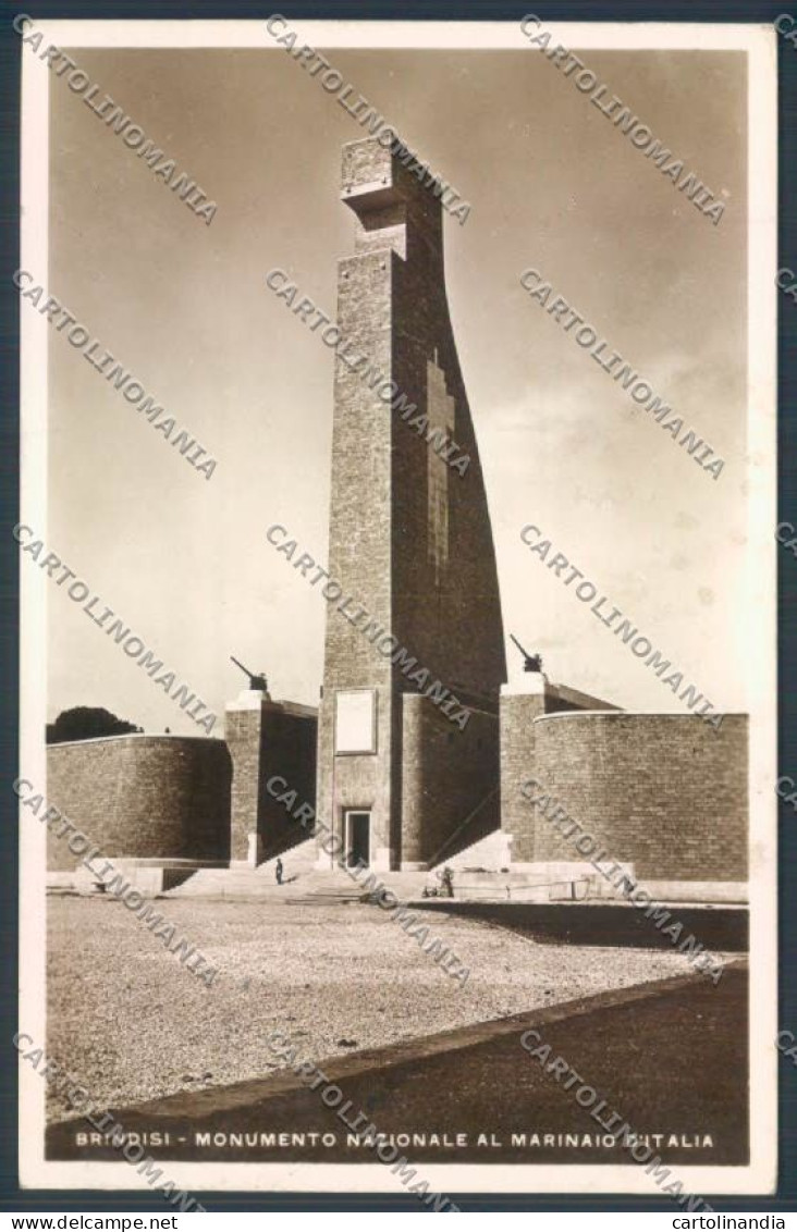 Brindisi Città Monumento Al Marinaio D'Italia Foto Fascismo Cartolina ZB6866 - Brindisi