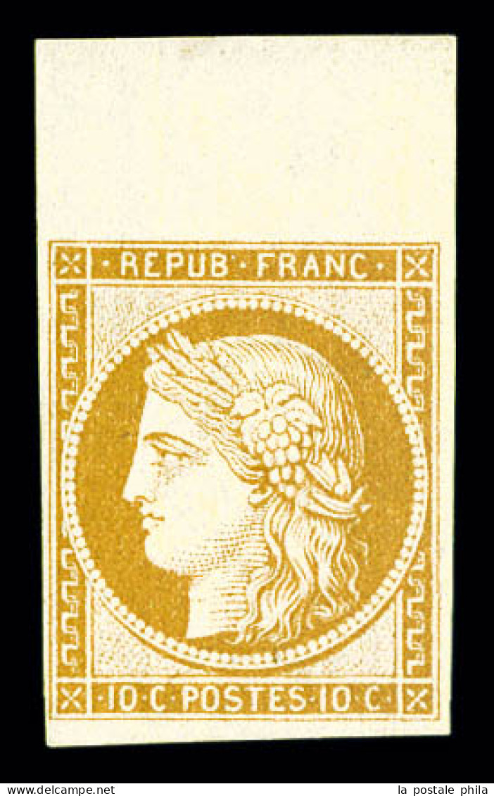 ** N°1f, 10c Bistre Clair, Impression De 1862, Bdf, Fraîcheur Postale. SUP (certificat)  Qualité: ** - 1849-1850 Ceres