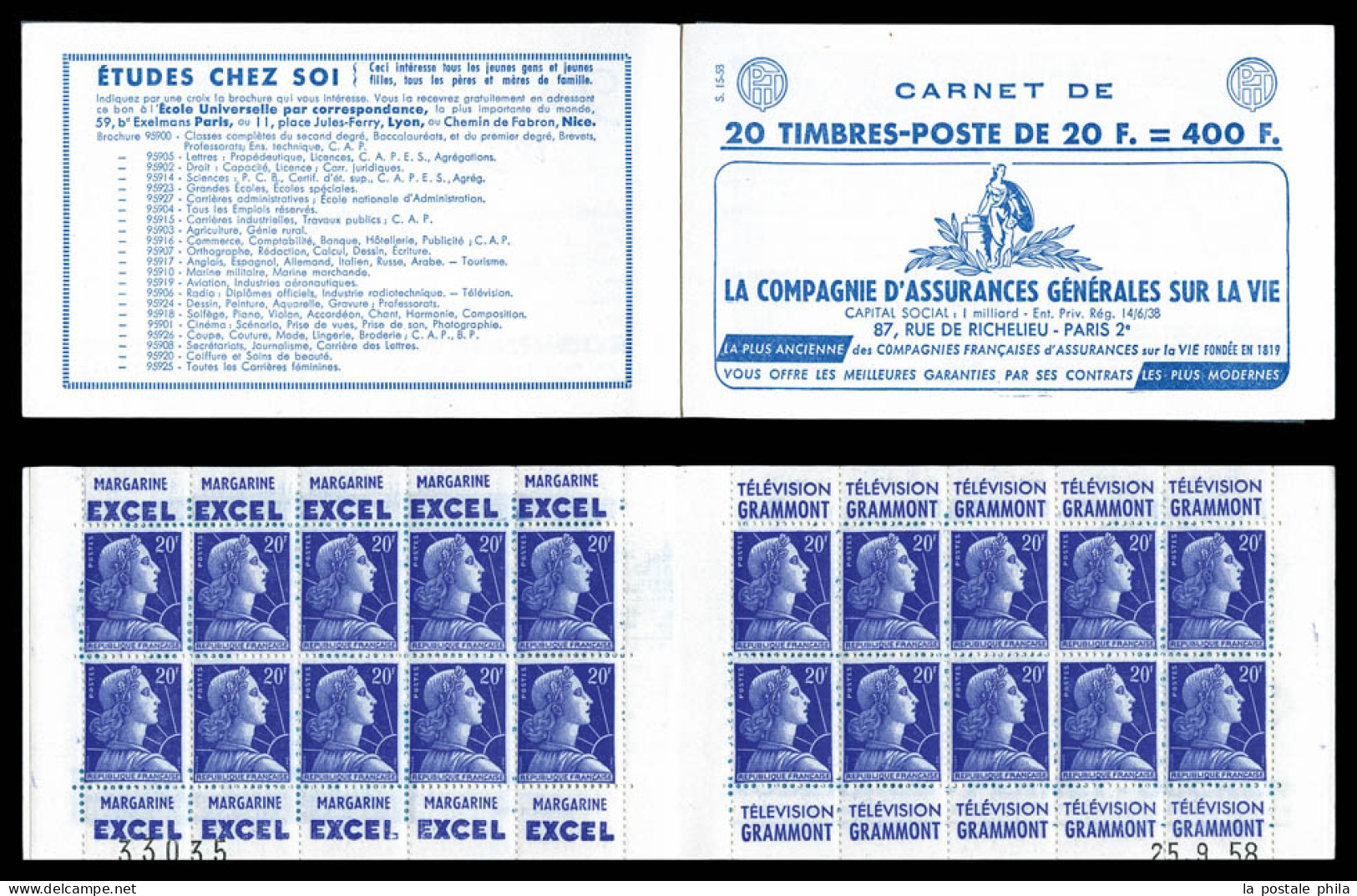 ** N°1011B-C10, Série 15-58, AG VIE Et EU, Daté Du 25.9.58. TB  Qualité: ** - Vecchi : 1906-1965