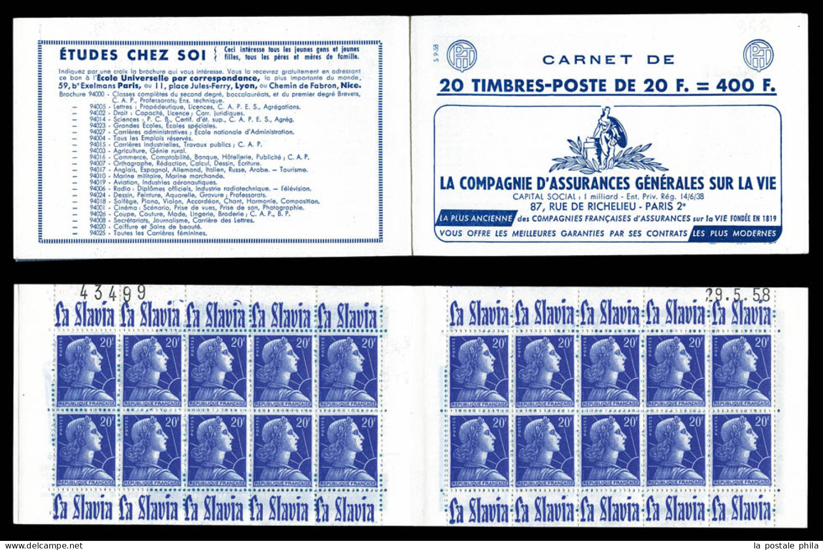 ** N°1011B-C33, Série 9-58, AG VIE Et EU, Daté Du 29.5.58. TTB. R.R. (certificat)  Qualité: ** - Vecchi : 1906-1965