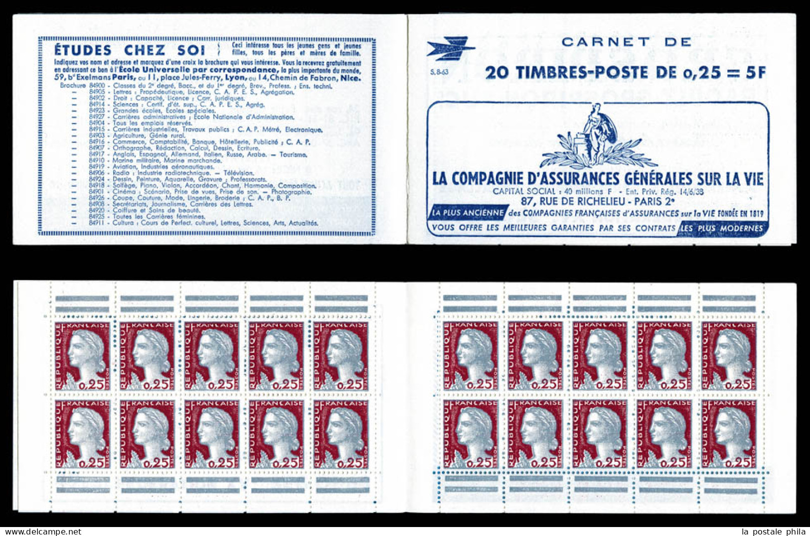 ** N°1263-C3, Série 8-63, AG VIE Et EU, TB  Qualité: ** - Old : 1906-1965