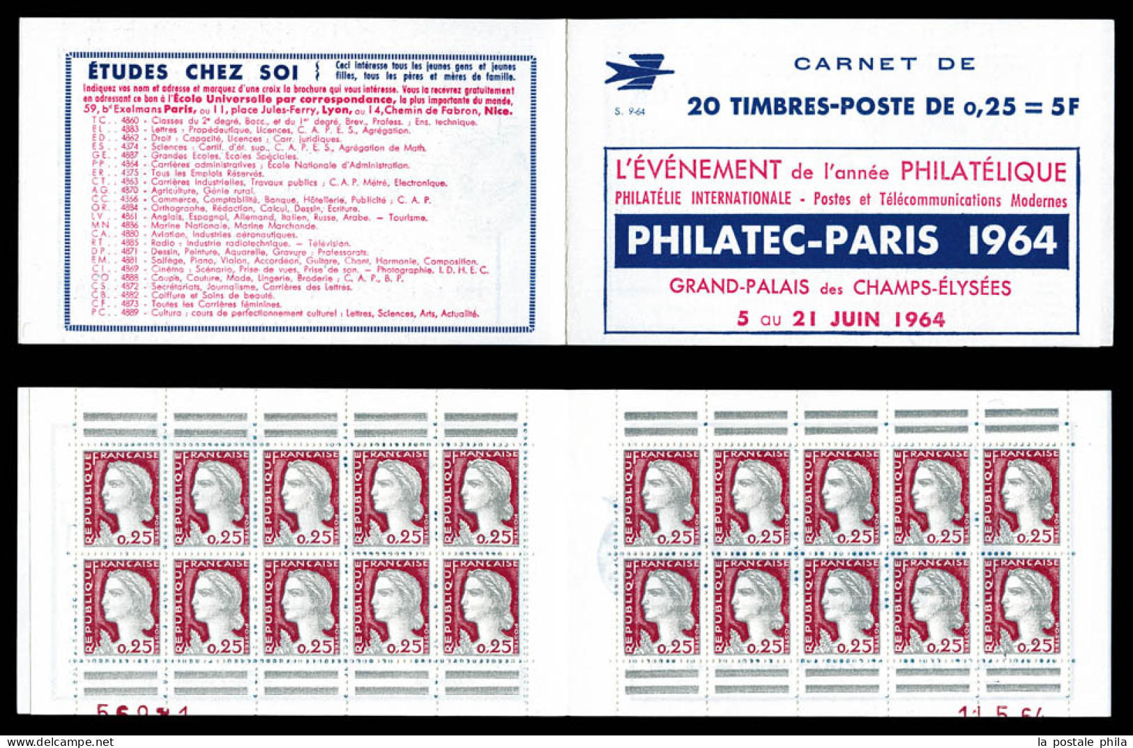 ** N°1263-C3, Série 9-64, PHILATEC Et EU. TB  Qualité: ** - Anciens : 1906-1965