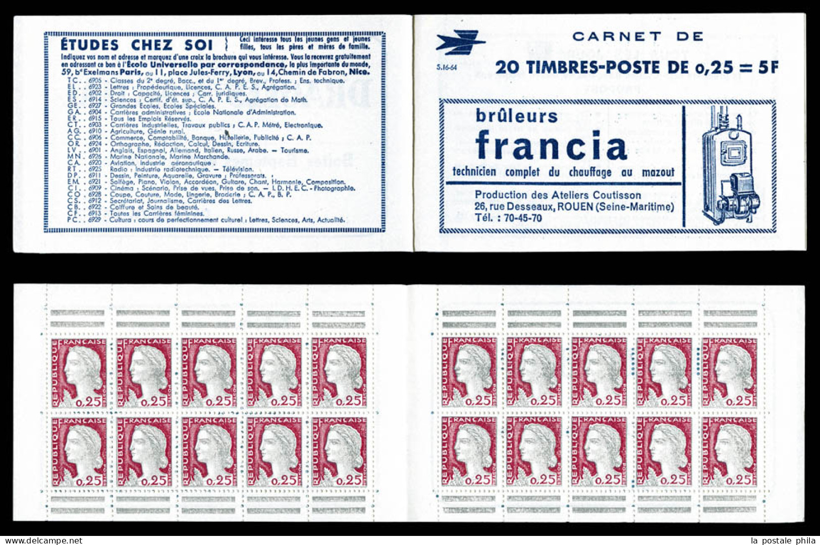 ** N°1263-C3, Série 16-64, FRANCIA Et EU. B/TB  Qualité: ** - Oude : 1906-1965