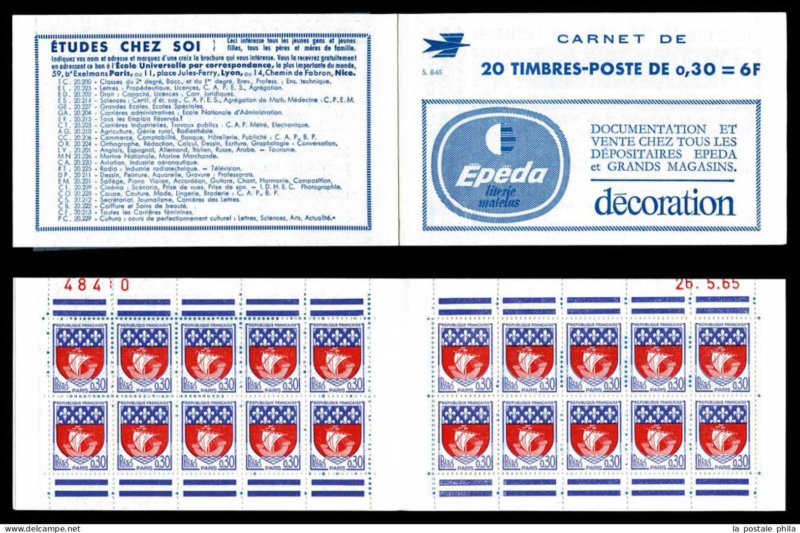 ** N°1354B-C1, Série 8-65, EPEDA Et EU, Daté Du 26.5.65. TB  Qualité: ** - Anciens : 1906-1965