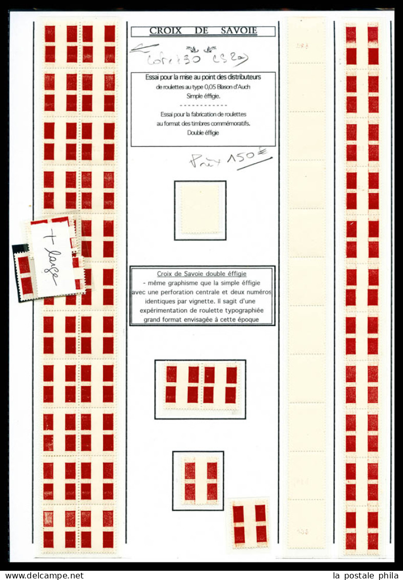 ** CS 1a/b Et 2a, Croix De Savoie: Les 3 Roulettes TB  Qualité: **  Cote: 466 Euros - Essais, Non-émis & Vignettes Expérimentales