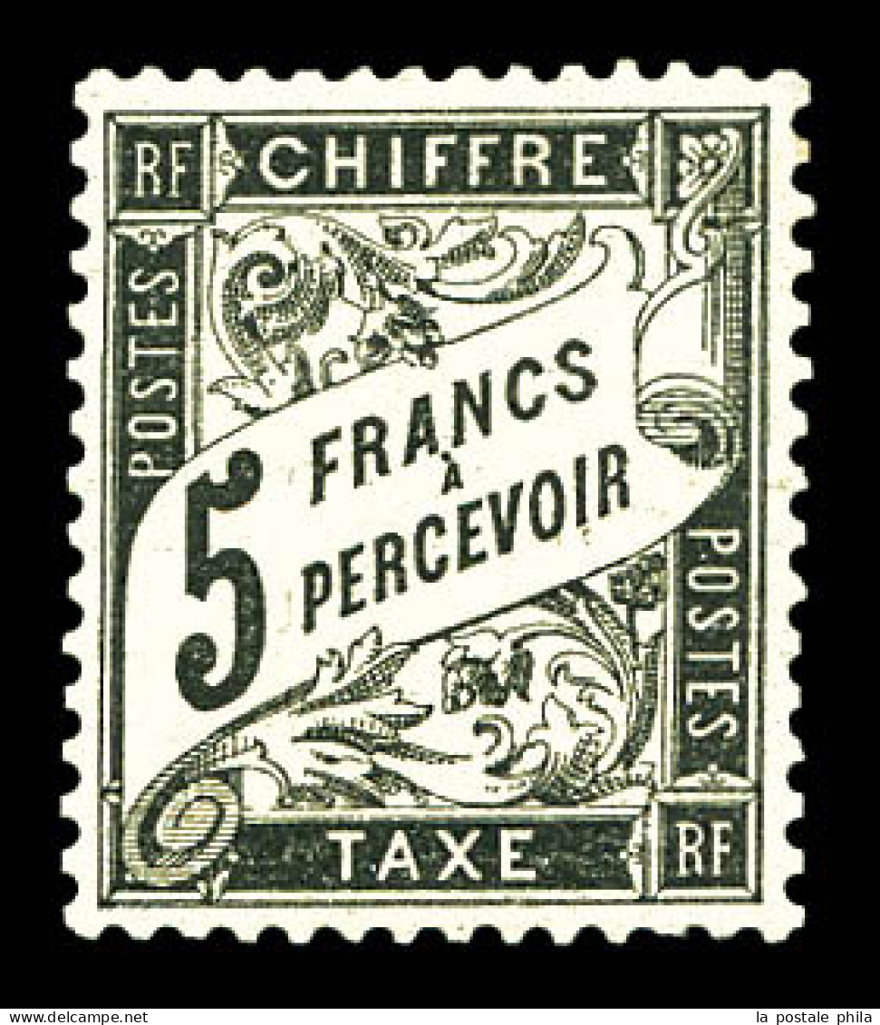 * N°24, 5F Noir. Centrage Parfait. SUPERBE. R.R. (signé Brun/certificats)  Qualité: * - 1859-1959 Mint/hinged