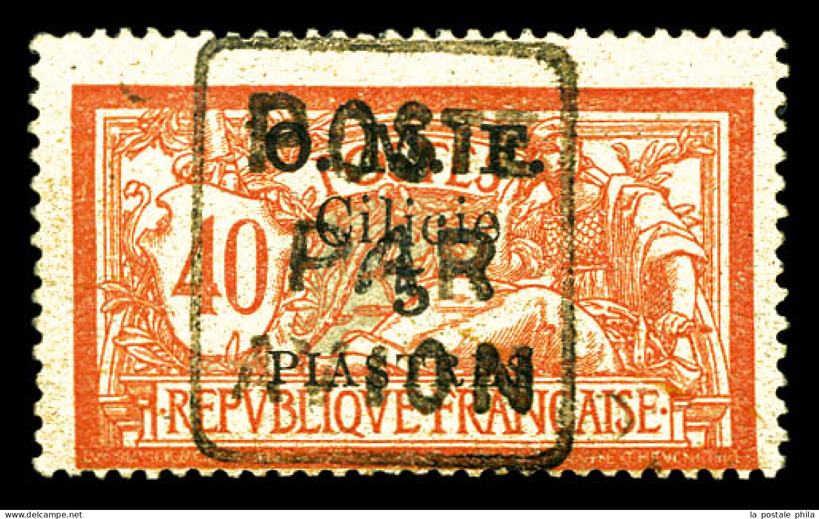 * N°2, 5 Piastres Sur 40c Rouge Et Bleu, Fraîcheur Postale. SUPERBE. R.R.R. (signé Brun/Calves/certificats)  Qualité: *  - Neufs