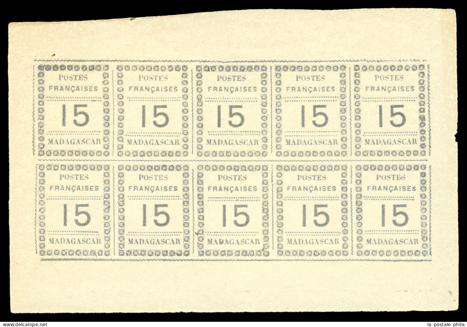 (*) N°10a, 15c Bleu Sur Gris En Feuillet De 10 Timbres, Très Jolie Pièce, Rare Et SUP (signé Calves/certificat)  Qualité - Ungebraucht