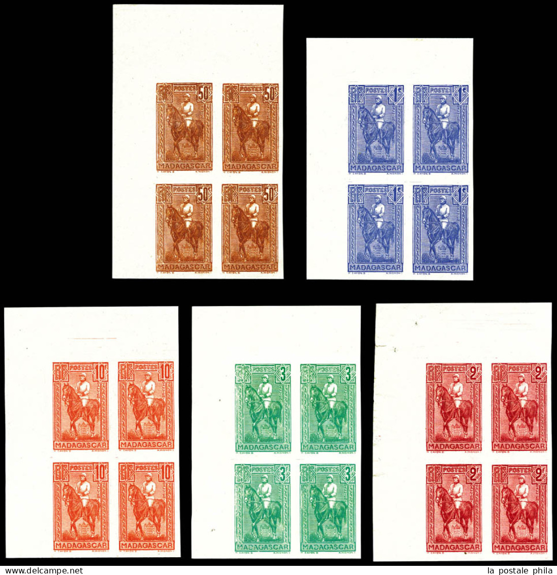 * N°183/187, Série Général Galliéni En Blocs De 4 Cdf (183 (*)). TTB (certificat)  Qualité: *  Cote: 1200 Euros - Unused Stamps