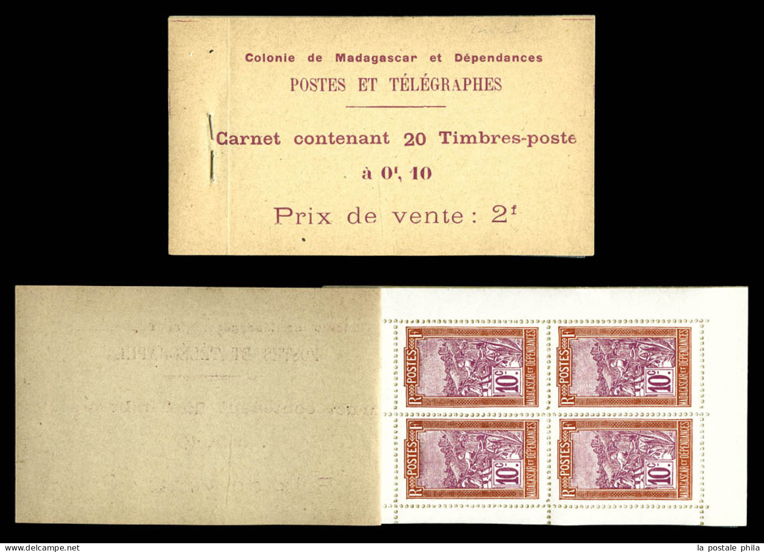 ** N°133-C1, 10c Rose Et Brun Lilas, Carnet De 20 Timbres. TB  Qualité: ** - Ungebraucht