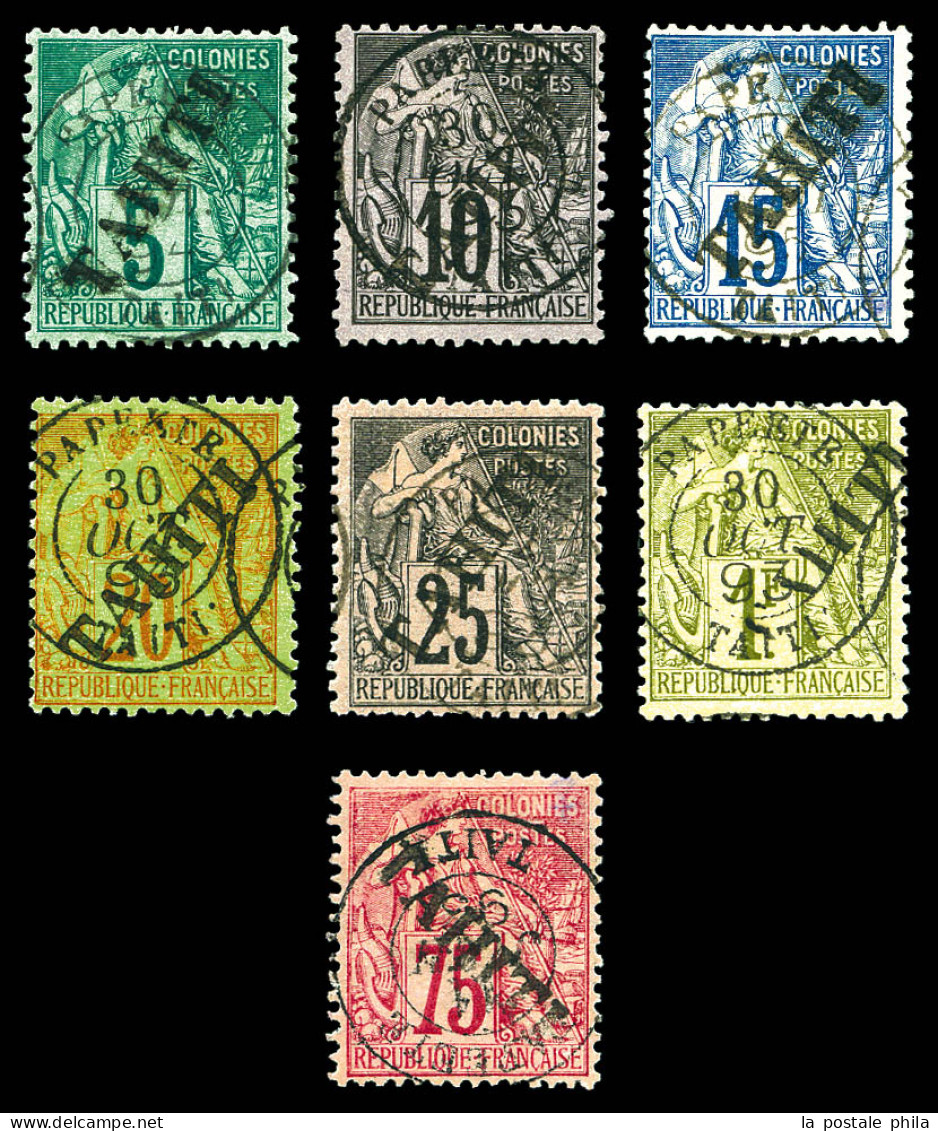 O N°10 à 13, 15, 17a Et 18, Les 7 Valeurs TTB (certificat)  Qualité: Oblitéré  Cote: 720 Euros - Used Stamps