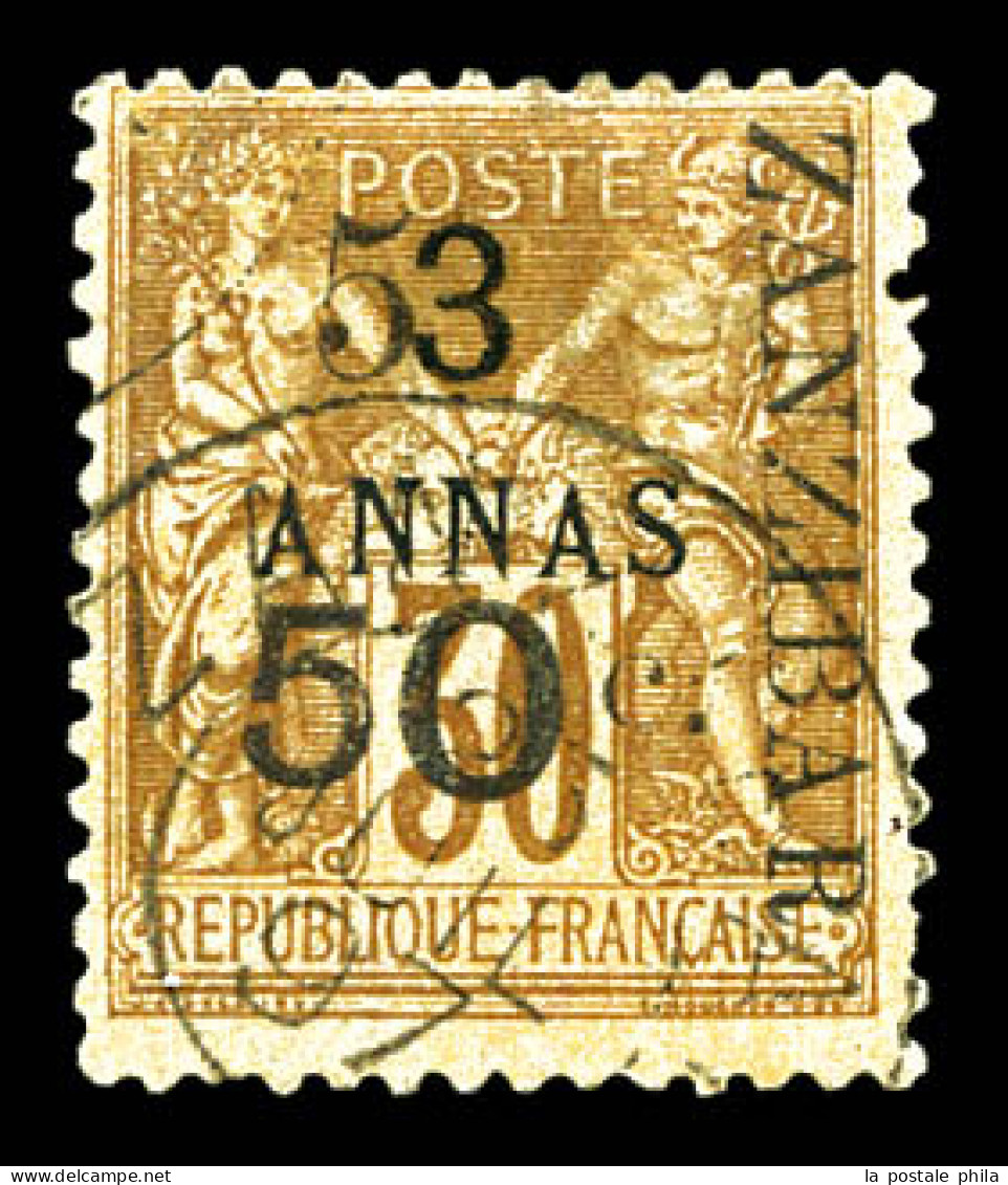 O N°35a, 5 Et 50c Sur 3a Type II. TTB. R. (certificat)  Qualité: Oblitéré  Cote: 1100 Euros - Used Stamps