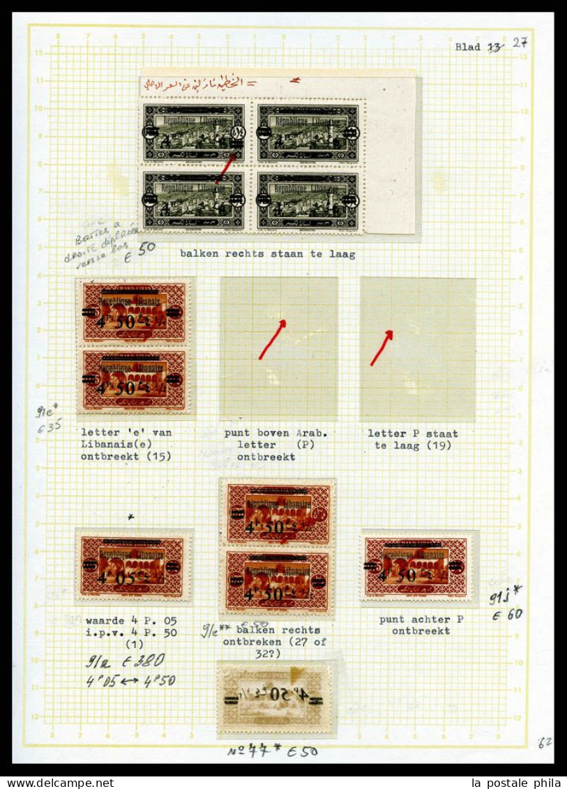 * GRAND LIBAN: 1924-1929 (Poste, PA, Taxe), Collection de timbres neufs **/*. valeurs moyennes et séries complètes, de n