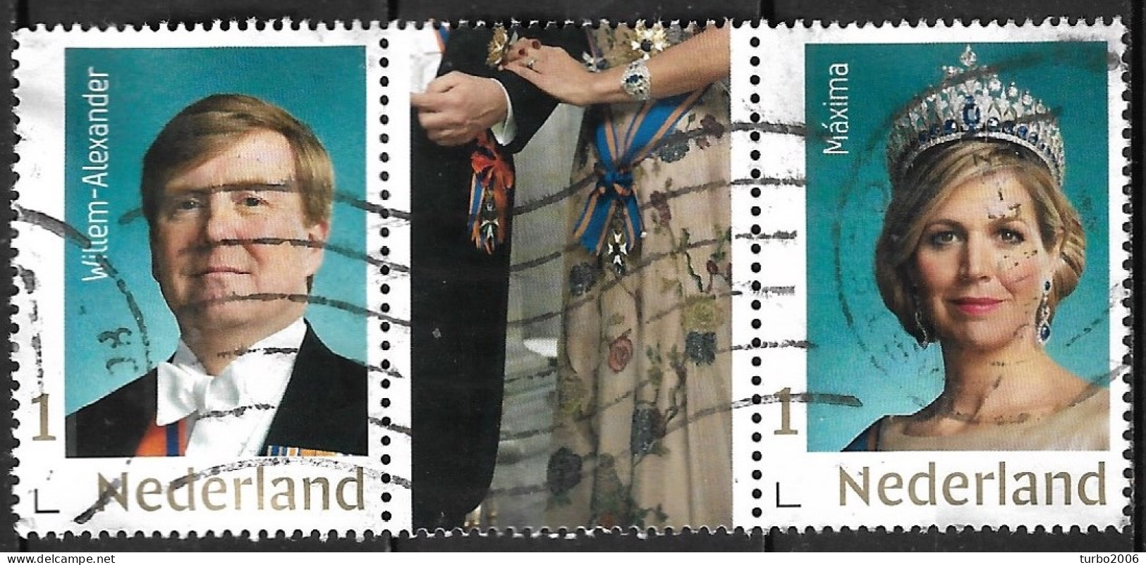 2018 Koning Willem-Alexander / Koningin Maxima NVPH Als 3678 In Gestempelde Strip Uit Het Vel - Used Stamps