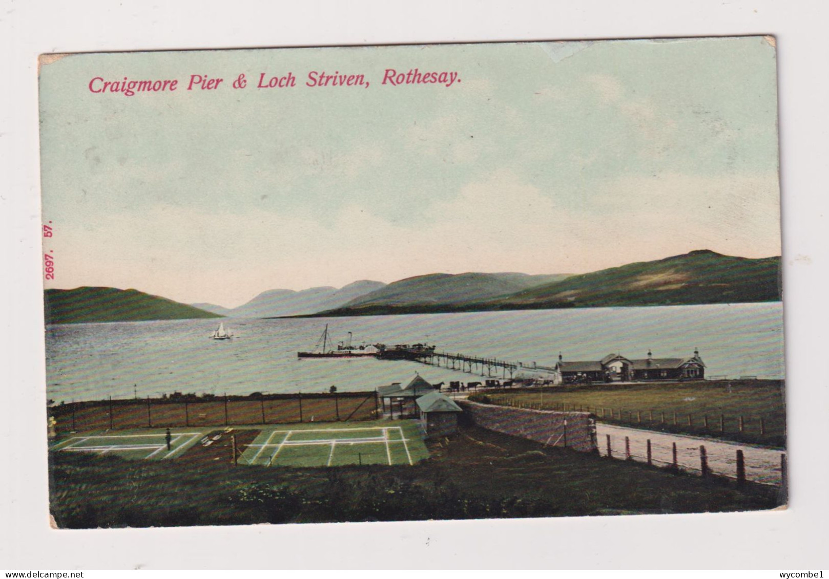 SCOTLAND - Craigmore Pier And Loch Striven Vintage Used Postcard As Scans - Bute